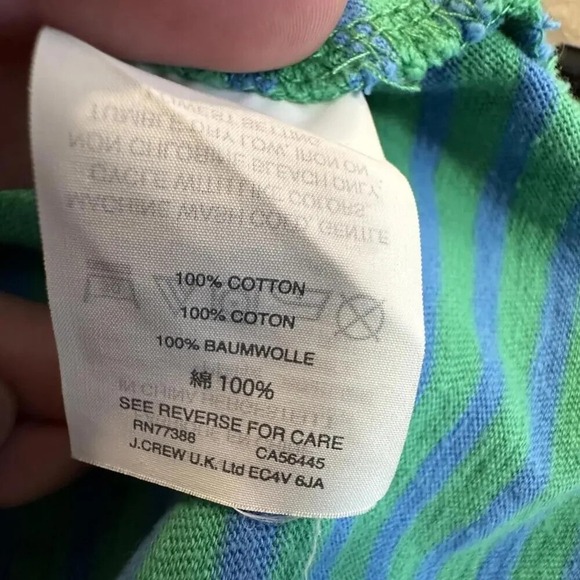 J. Crew Blue + Green Striped Racerback t-shirt dress SIZE S - Picture 7 of 8